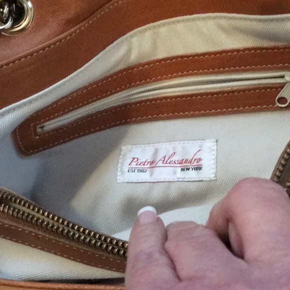 Pietro Alessandro Caramel Shoulder Chain Handbag - Picture 6 of 7